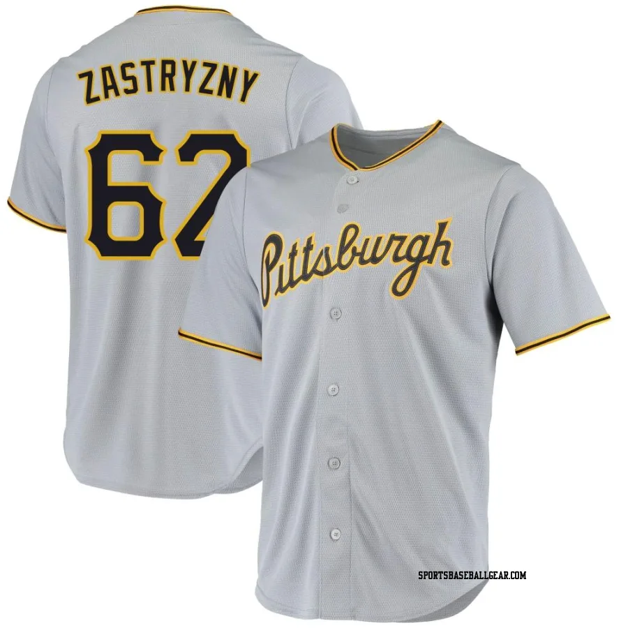 Rob Zastryzny Youth Pittsburgh Pirates Gray Replica Road Jersey