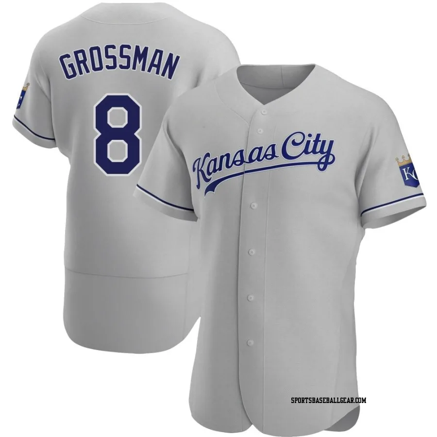 Robbie Grossman Men's Kansas City Royals Gray Authentic Road Jersey