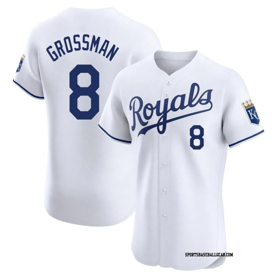 Robbie Grossman Men's Kansas City Royals White Elite Home Jersey