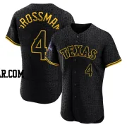 Robbie Grossman Men's Texas Rangers Black Authentic Snake Skin City 2023 World Series Champions Jersey