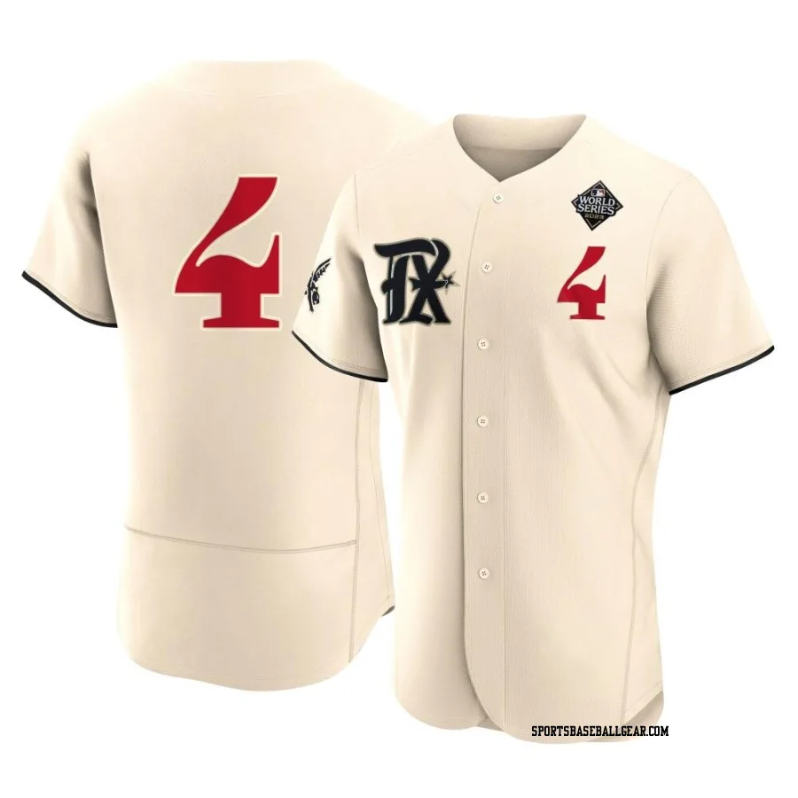 Robbie Grossman Men's Texas Rangers Cream Authentic 2023 City Connect 2023 World Series Jersey