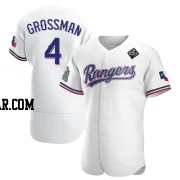 Robbie Grossman Men's Texas Rangers White Authentic Home 2023 World Series Jersey