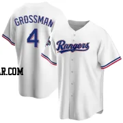 Robbie Grossman Men's Texas Rangers White Replica Home 2023 World Series Champions Jersey