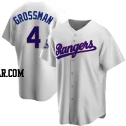 Robbie Grossman Men's Texas Rangers White Replica Home Cooperstown Collection 2023 World Series Champions Jersey