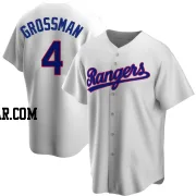 Robbie Grossman Men's Texas Rangers White Replica Home Cooperstown Collection Jersey