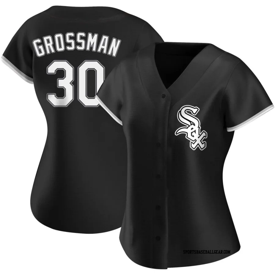 Robbie Grossman Women's Chicago White Sox Black Replica Alternate Jersey