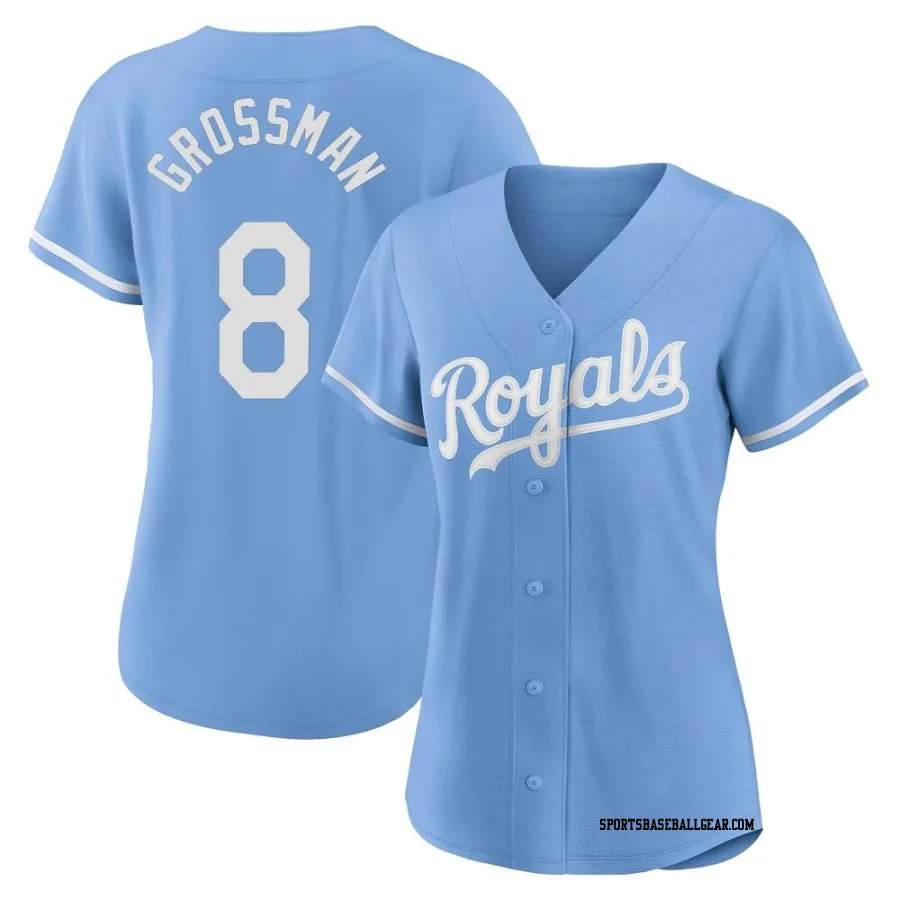 Robbie Grossman Women's Kansas City Royals Light Blue Replica 2022 Alternate Jersey