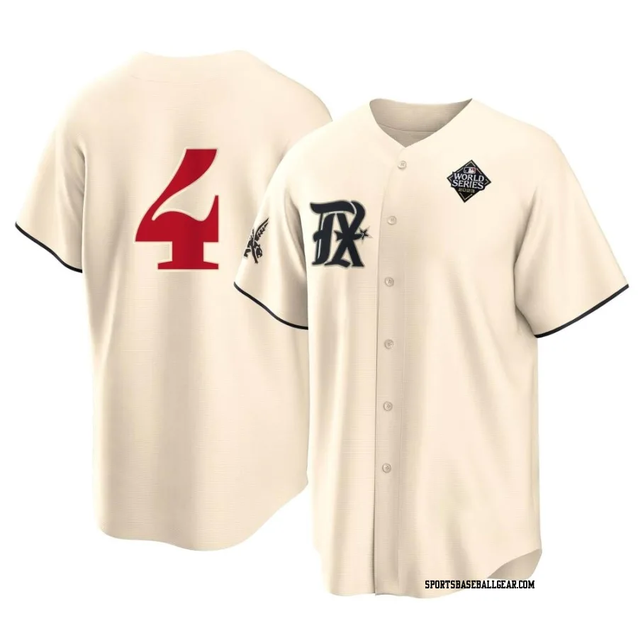 Robbie Grossman Youth Texas Rangers Cream Replica 2023 City Connect 2023 World Series Jersey