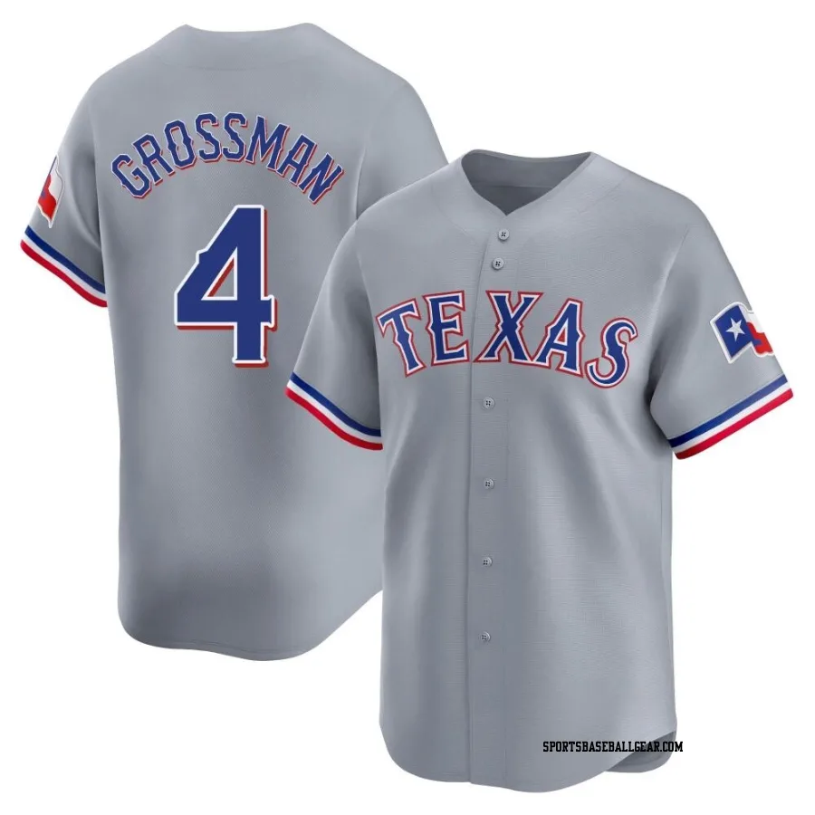 Robbie Grossman Youth Texas Rangers Gray Limited Away Jersey