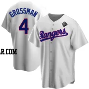 Robbie Grossman Youth Texas Rangers White Replica Home Cooperstown Collection 2023 World Series Jersey