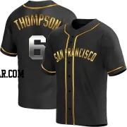 Robby Thompson Men's San Francisco Giants Black Golden Replica Alternate Jersey