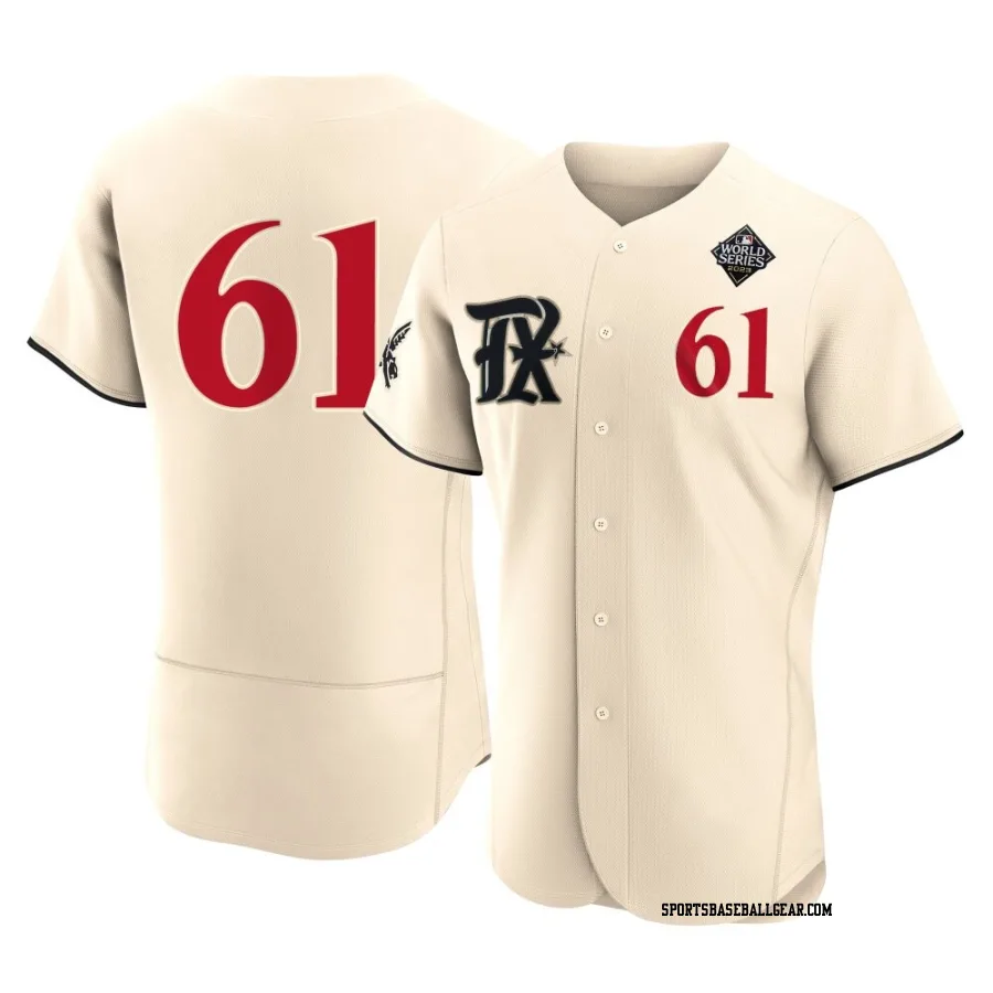 Robert Garcia Men's Texas Rangers Cream Authentic 2023 City Connect 2023 World Series Jersey