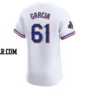 Robert Garcia Men's Texas Rangers Gold Elite White 2024 Collection Jersey