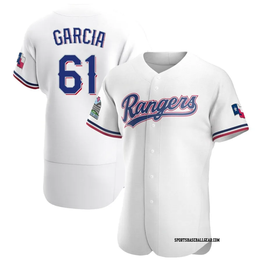 Robert Garcia Men's Texas Rangers White Authentic Home Jersey