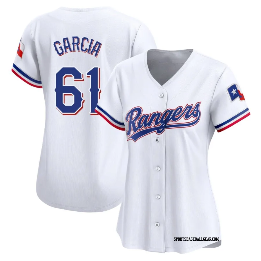 Robert Garcia Women's Texas Rangers White Limited Home Jersey