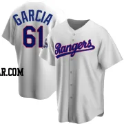 Robert Garcia Youth Texas Rangers White Replica Home Cooperstown Collection 2023 World Series Champions Jersey