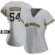 Robert Gasser Women's Milwaukee Brewers Gray Authentic Road Jersey