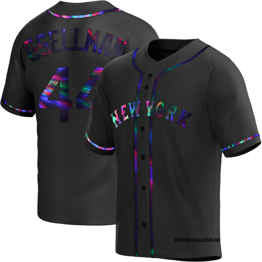 Robert Gsellman Men's New York Mets Black Holographic Replica Alternate Jersey