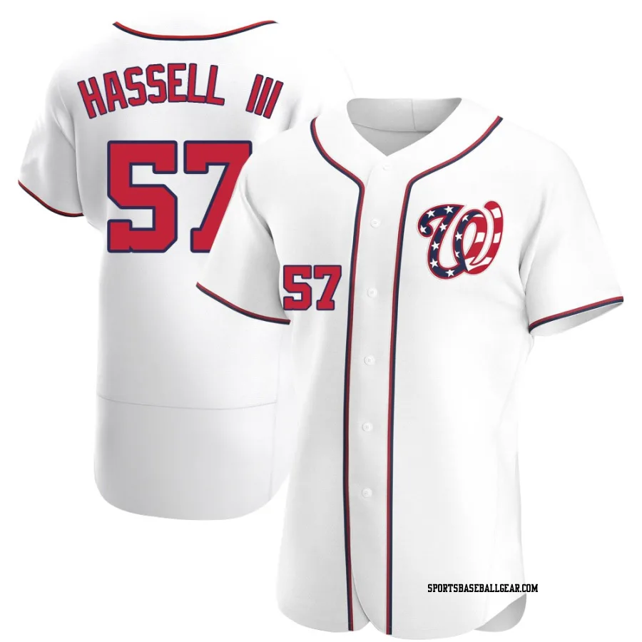 Robert Hassell III Men's Washington Nationals White Authentic Alternate Jersey