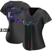 Robert Hassell III Women's Washington Nationals Black Holographic Replica Alternate Jersey