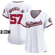 Robert Hassell III Women's Washington Nationals White Limited Home Jersey