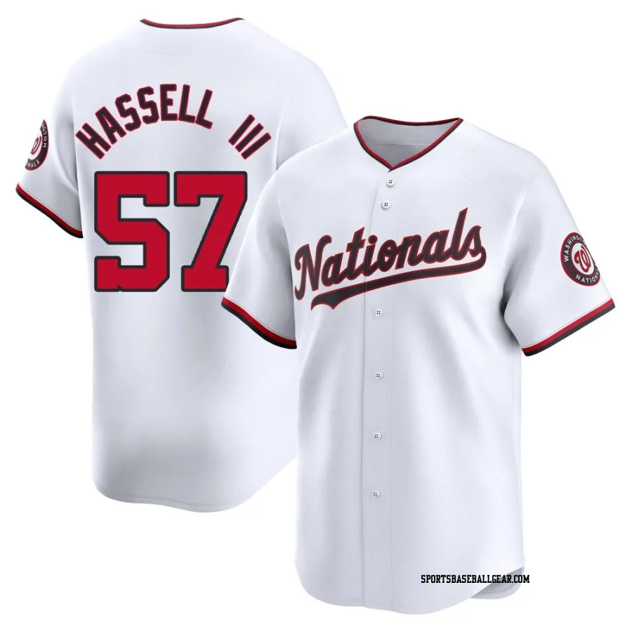 Robert Hassell III Youth Washington Nationals White Limited Home Jersey