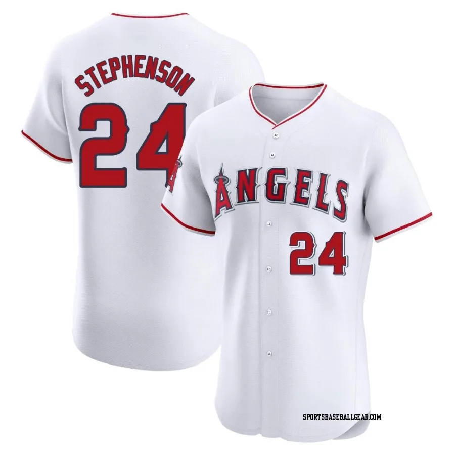 Robert Stephenson Men's Los Angeles Angels White Elite Home Jersey