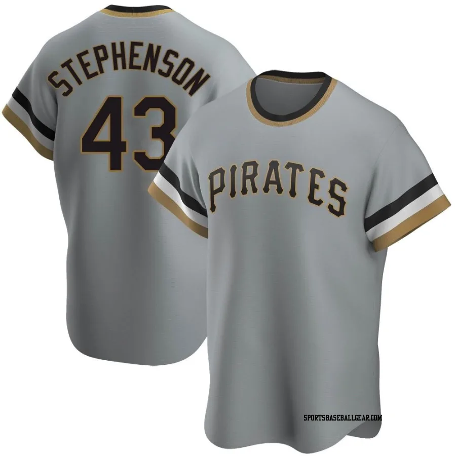 Robert Stephenson Men's Pittsburgh Pirates Gray Replica Road Cooperstown Collection Jersey