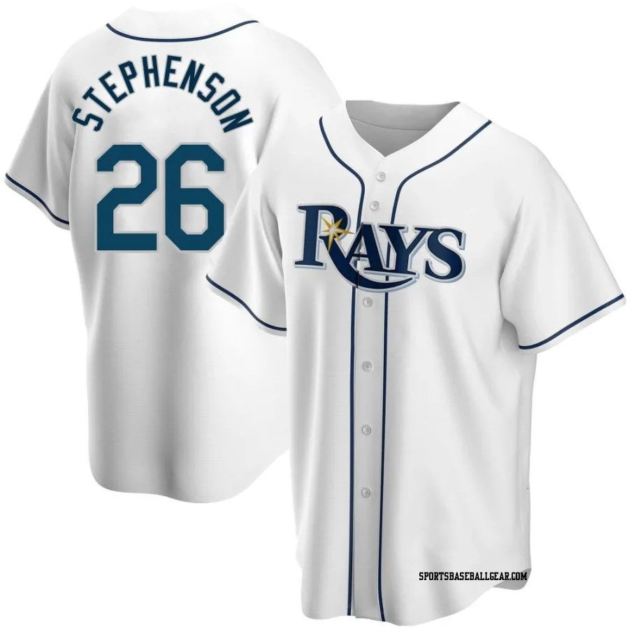 Robert Stephenson Men's Tampa Bay Rays White Replica Home Jersey