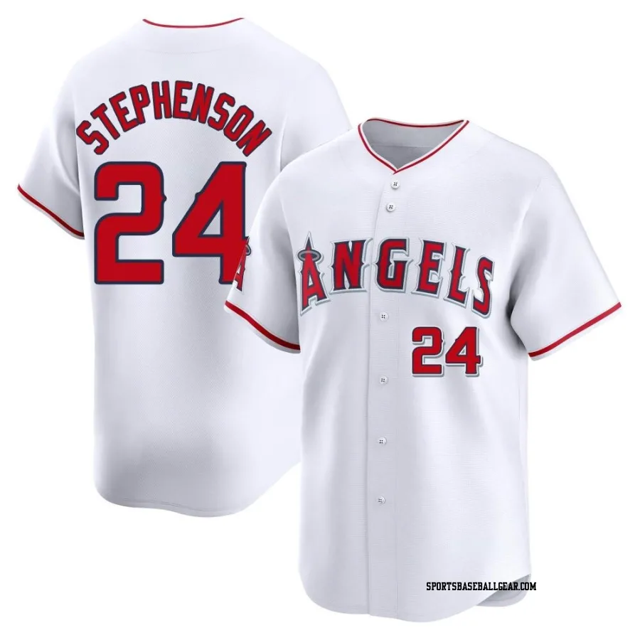 Robert Stephenson Youth Los Angeles Angels White Limited Home Jersey