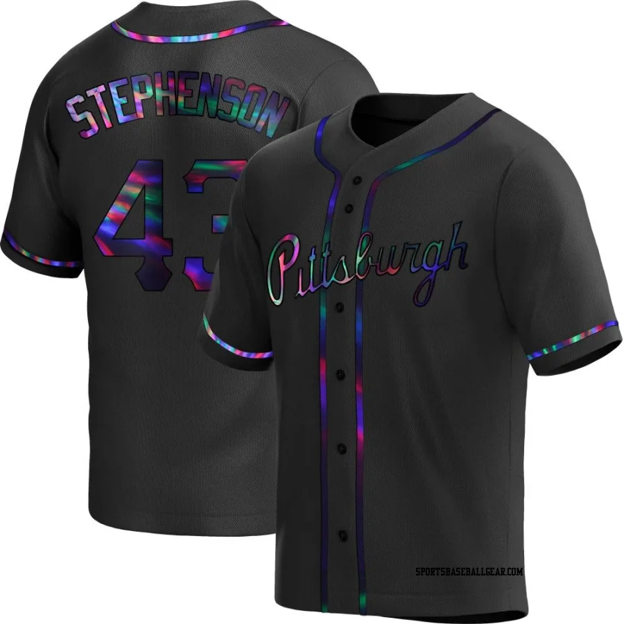 Robert Stephenson Youth Pittsburgh Pirates Black Holographic Replica Alternate Jersey