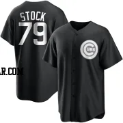 Robert Stock Men's Chicago Cubs Black/White Replica Jersey