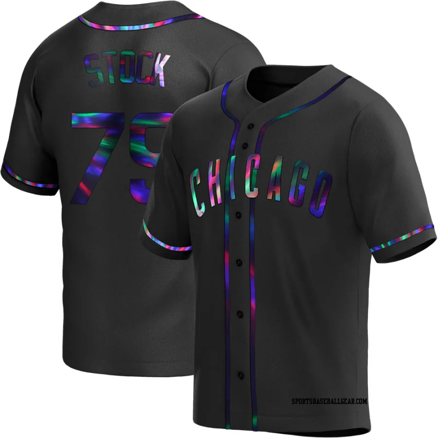 Robert Stock Youth Chicago Cubs Black Holographic Replica Alternate Jersey