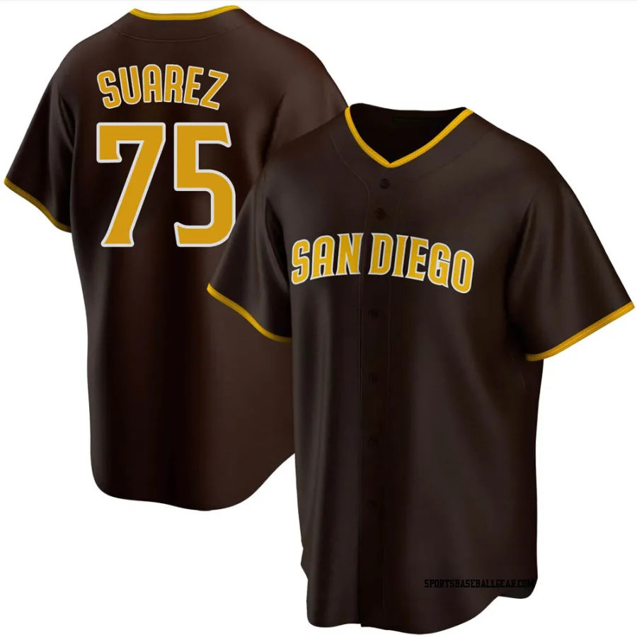 Robert Suarez Men's San Diego Padres Brown Replica Road Jersey