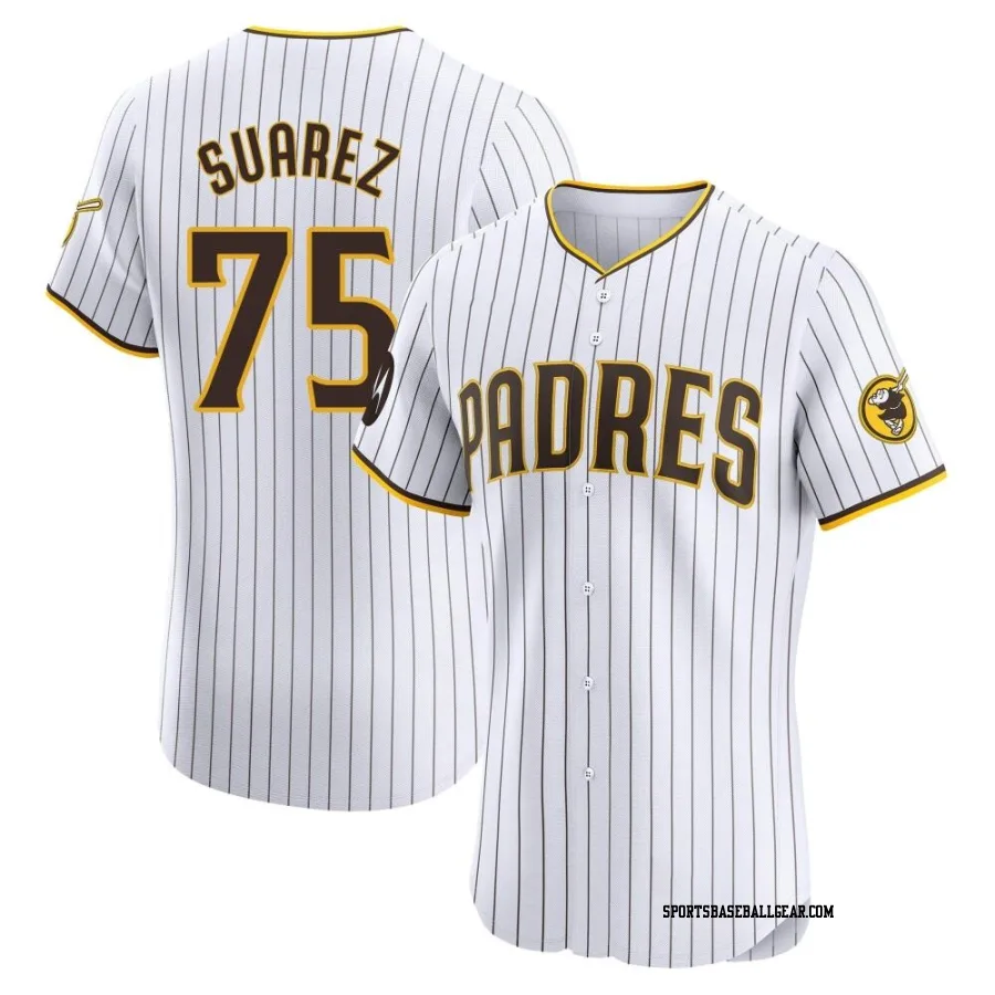 Robert Suarez Men's San Diego Padres White Elite Home Patch Jersey