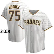 Robert Suarez Men's San Diego Padres White/Brown Replica Home Jersey