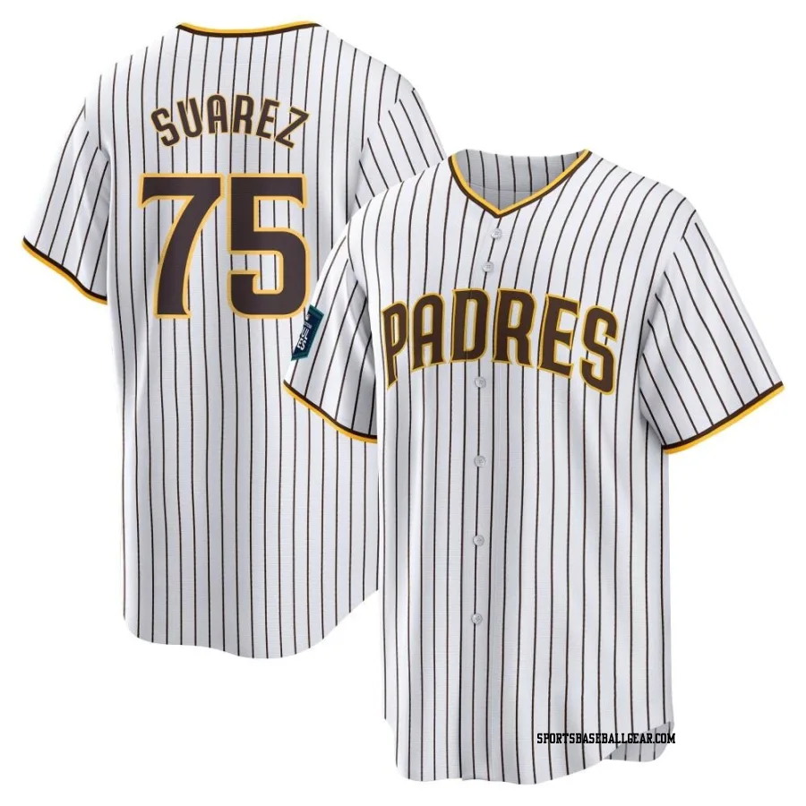 Robert Suarez Youth San Diego Padres White Replica 2024 World Tour Seoul Series Home Jersey