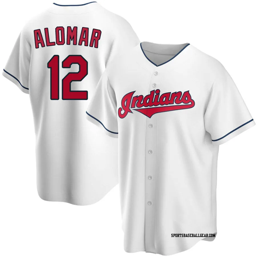 Roberto Alomar Men's Cleveland Guardians White Replica Home Jersey