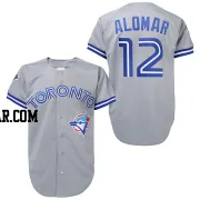 Roberto Alomar Men's Toronto Blue Jays Grey Authentic Throwback Jersey