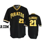 Roberto Clemente Men's Pittsburgh Pirates Black Authentic Throwback Jersey