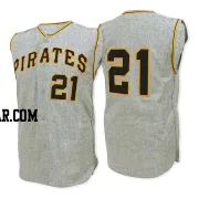 Roberto Clemente Men's Pittsburgh Pirates Grey Authentic 1962 Throwback Jersey