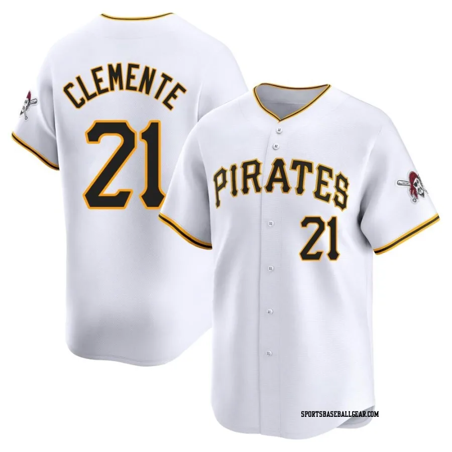 Roberto Clemente Men's Pittsburgh Pirates White Limited Home Jersey