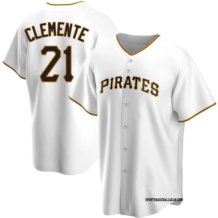 Roberto Clemente Men's Pittsburgh Pirates White Replica Home Jersey