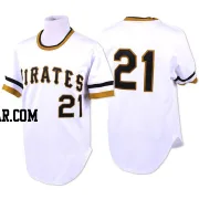 Roberto Clemente Men's Pittsburgh Pirates White Replica Throwback Jersey