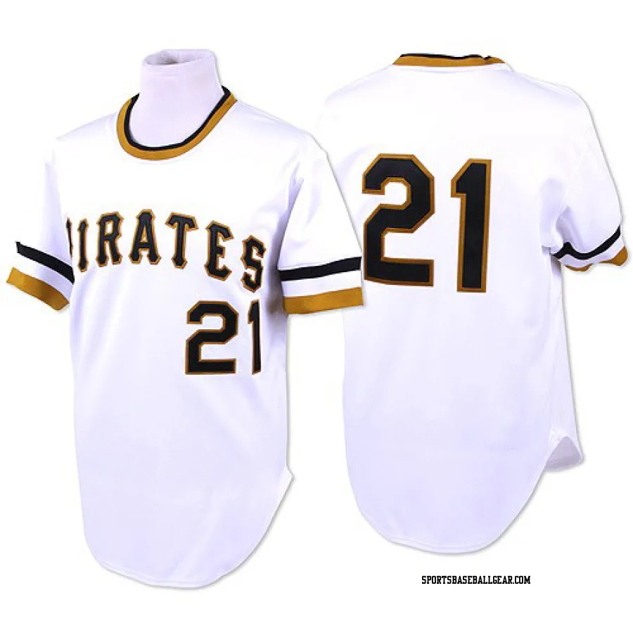 Roberto Clemente Men's Pittsburgh Pirates White Replica Throwback Jersey