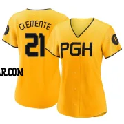 Roberto Clemente Women's Pittsburgh Pirates Gold Authentic 2023 City Connect Jersey