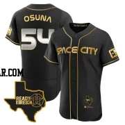 Roberto Osuna Men's Houston Astros Black/Gold Authentic 2023 Space City Ready 2 Reign Flex Base Jersey