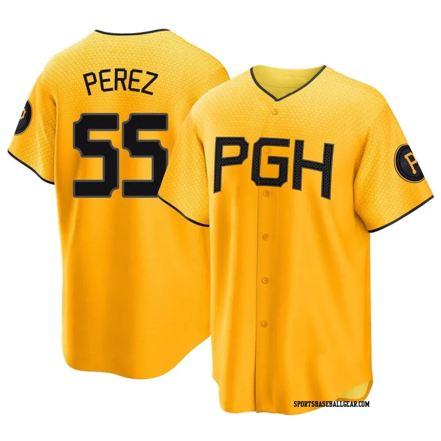 Roberto Perez Youth Pittsburgh Pirates Gold Replica 2023 City Connect Jersey