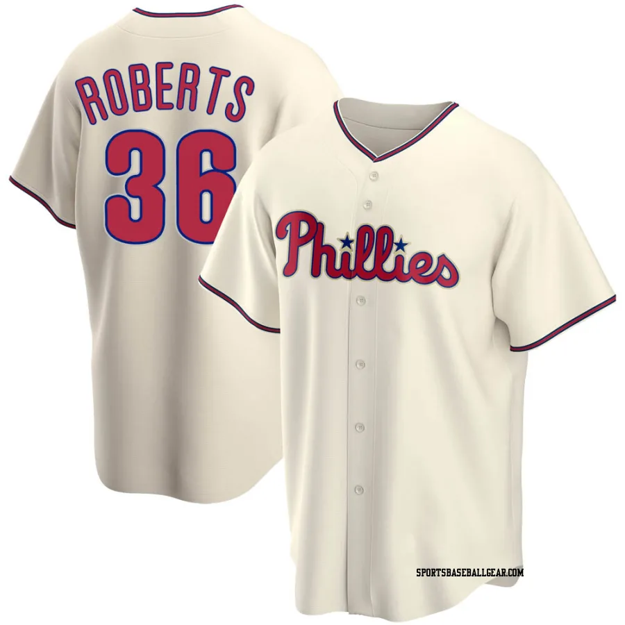 Robin Roberts Men's Philadelphia Phillies Cream Replica Alternate Jersey