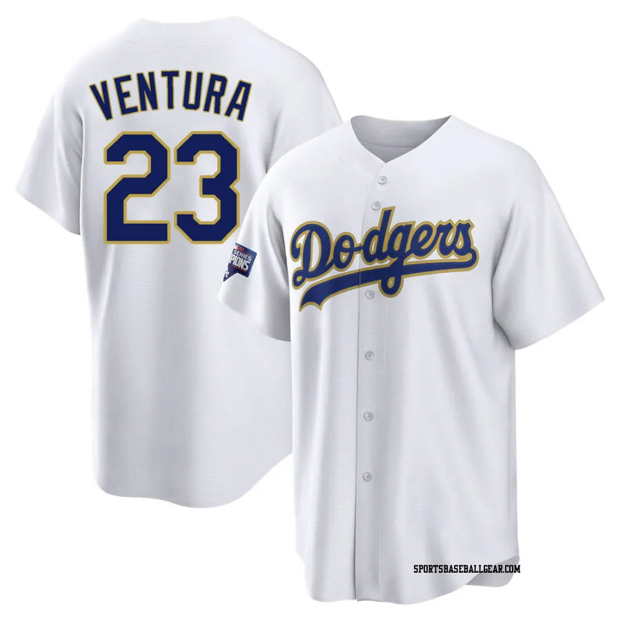 Robin Ventura Youth Los Angeles Dodgers White/Gold Replica 2021 Gold Program Player Jersey